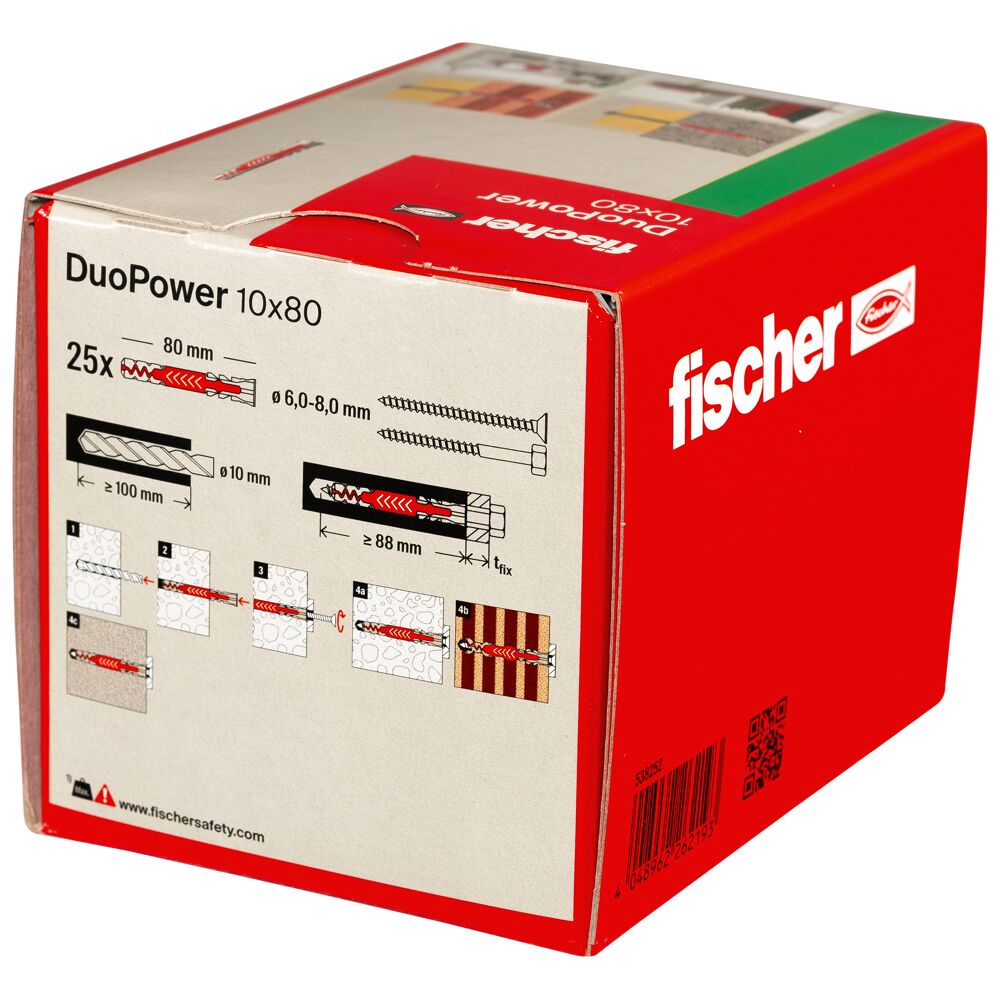 Дюбель 10х80 універсальний DUOPOWER нейлон Fischer