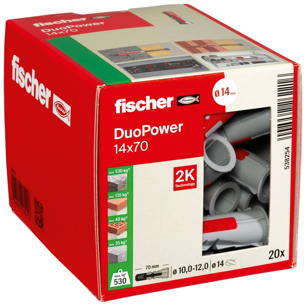 Дюбель 14х70 універсальний DUOPOWER нейлон Fischer