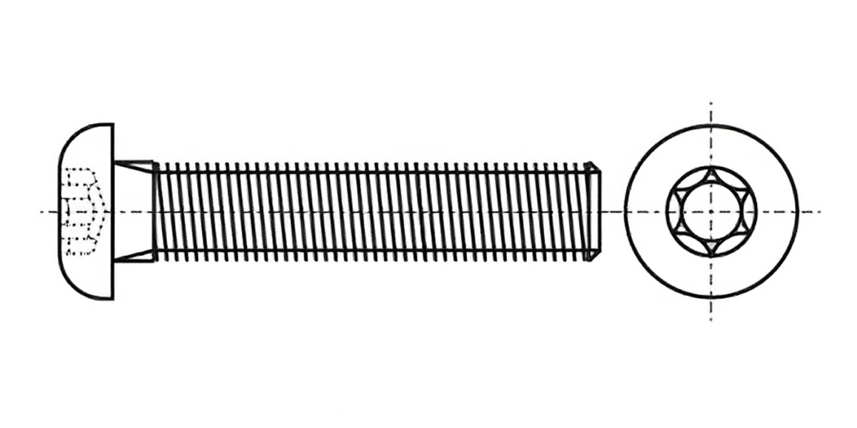 ISO 7380-1 Гвинти з напівкруглою головкою під torx