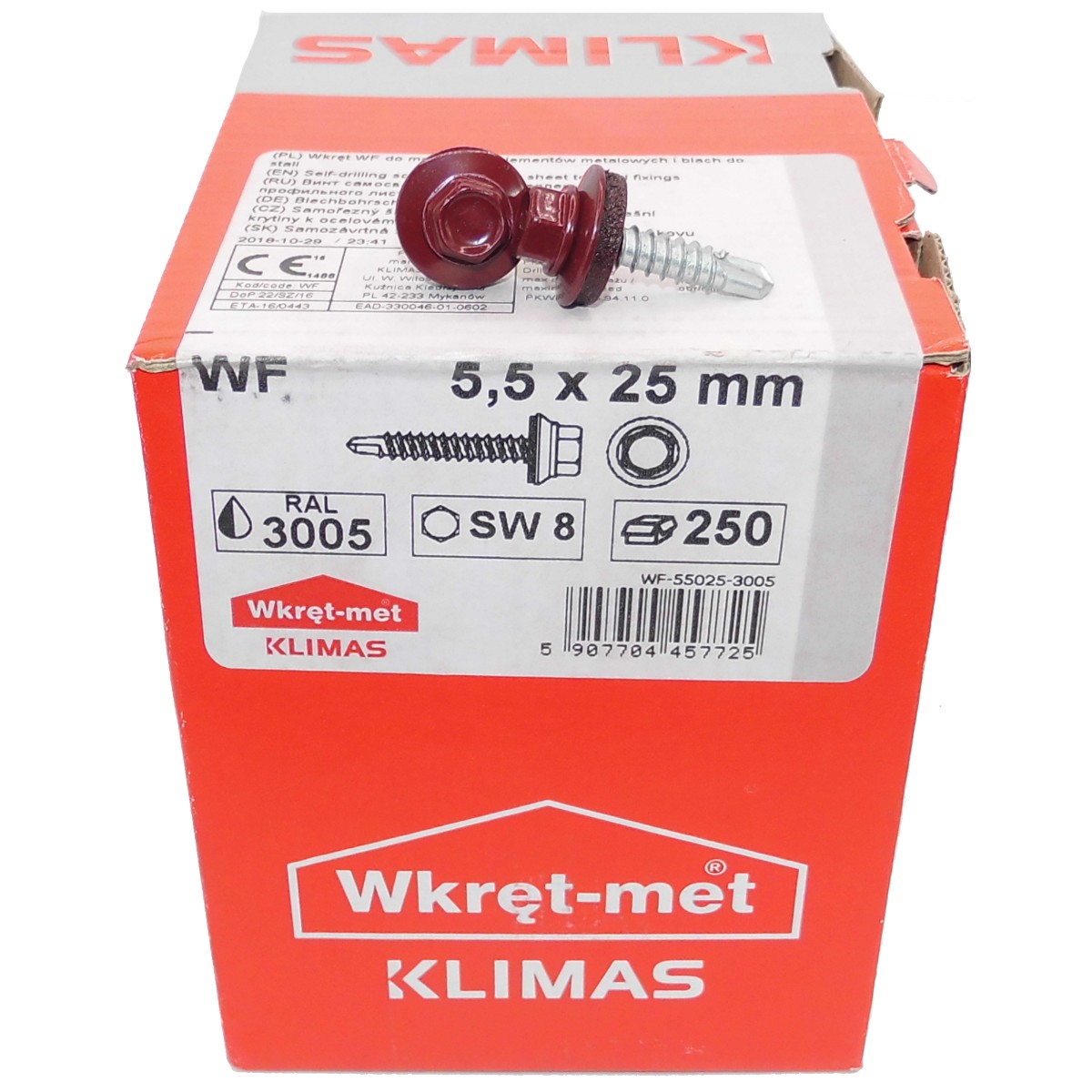 Саморіз 5,5х25 для профнастилу WF RAL3005 "Wkret-Met"