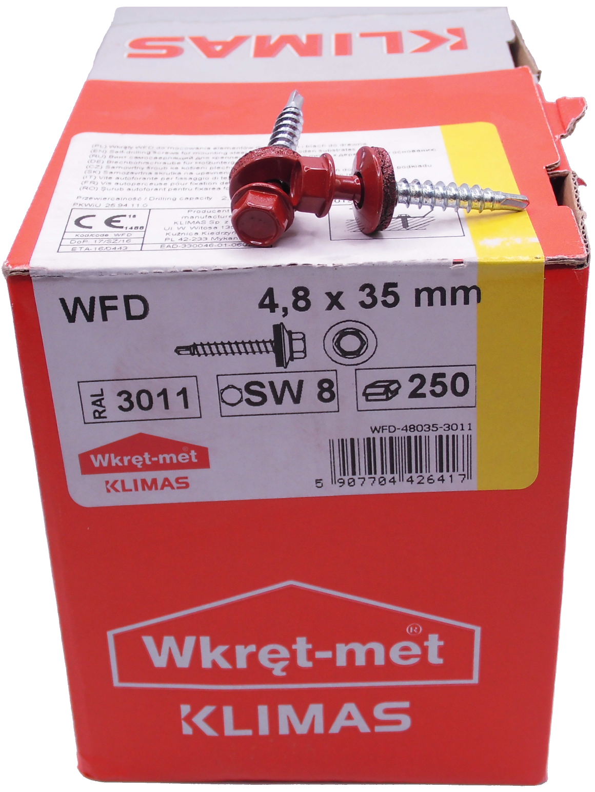 Саморіз 4,8х35 для покрівлі WFD RAL3011 "Wkret-Met"
