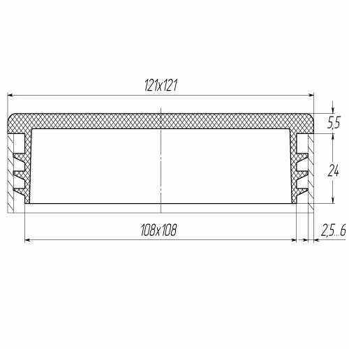 Заглушка 120х120мм внутрішня квадратна для труби чорна Steelfix