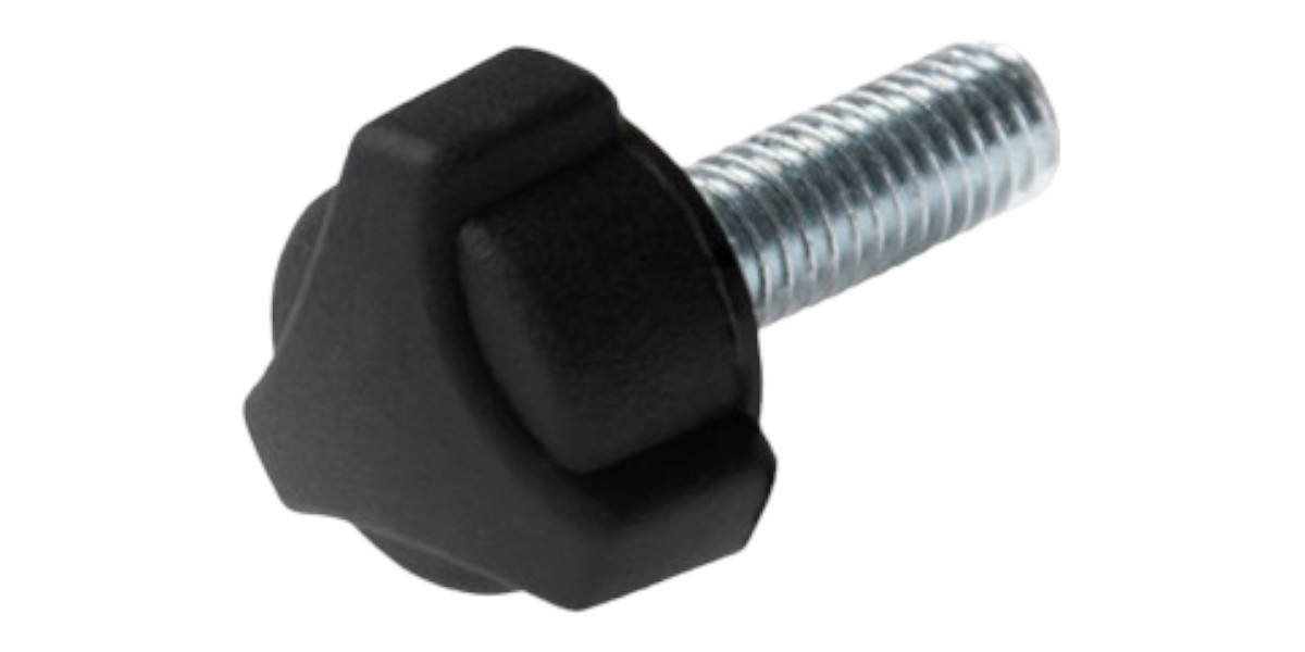 Ручка затискна М6х25, D18мм з болтом чорна Steelfix